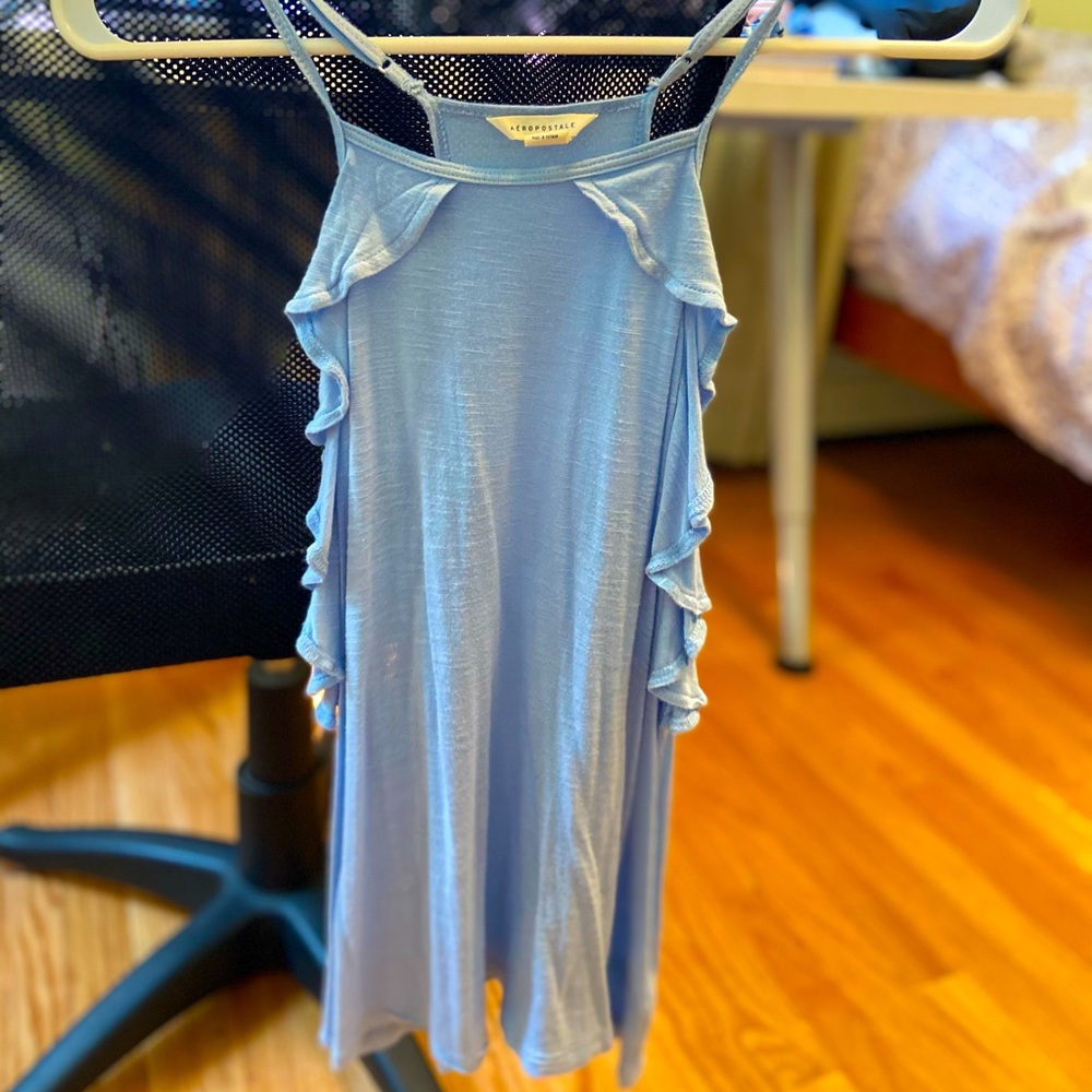Blue Ruffle Tank Top - Picture 2 of 2